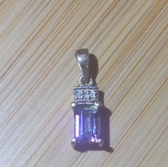 Mystic Topaz  with diamond accent 14kt Gold Pendant - Picture 2 of 13